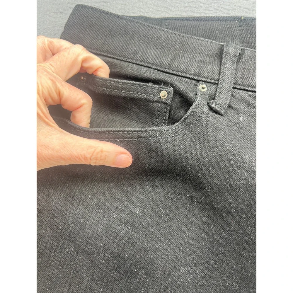 MNML Jeans Mens 38 Black Denim Red Side Stripe Zipper Ankle Slim Fit